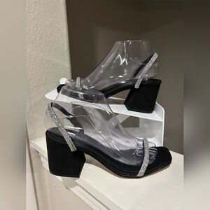 Elegant Black and Silver Women's Heels